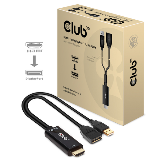 CLUB 3D HDMI To DisplayPort 4K60Hz M/F (1KPL Tarjoushintaan. Avattu Pakkaus, Tarjoustuotteita MAX 1K