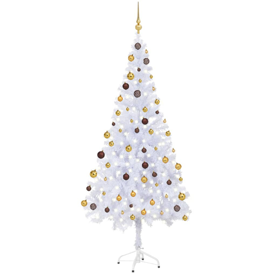 vidaXL Tekojoulukuusi LED-valoilla ja palloilla 180 cm 620 oksaa