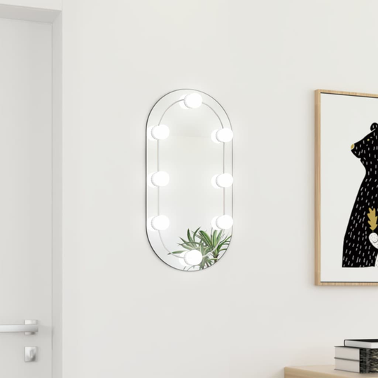 vidaXL Peili LED-valoilla 60x30 cm lasi soikea