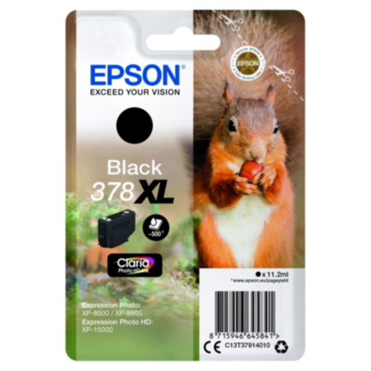 Epson 378XL Mustepatruuna musta, 500 sivua