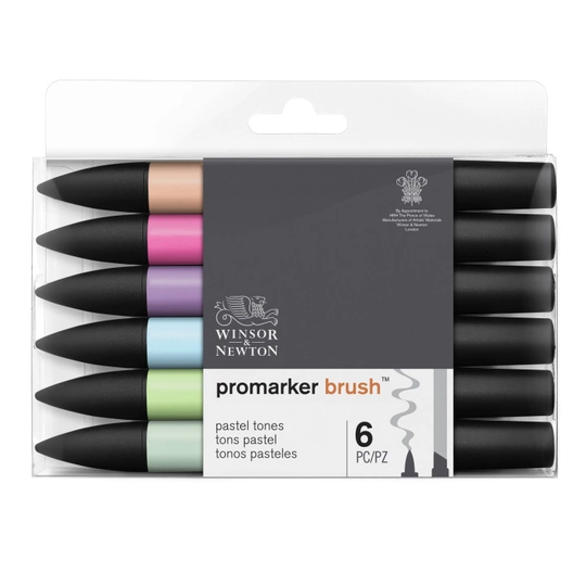 Promarker Brush Marker 6-setti Pastel tones