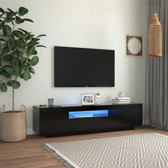 vidaXL TV-taso LED-valoilla musta 160x35x40 cm