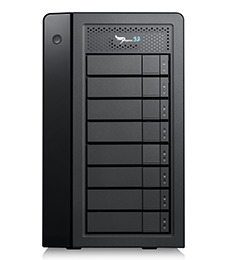 Pegasus32 R8 RAID-laite, 64 TB (8 X 8 TB), 2 X USB-C, Thunderbolt 3, USB 3.2 Gen 2, Musta