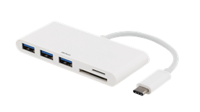 USB-C 3.1 Hub - 3 x USB Micro SD SD 5 Gbps valkoinen