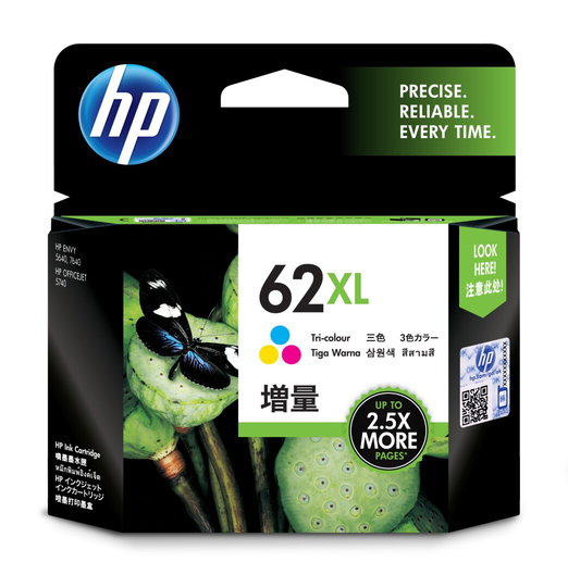 HP Ink/62XL Tri-color Cartridge