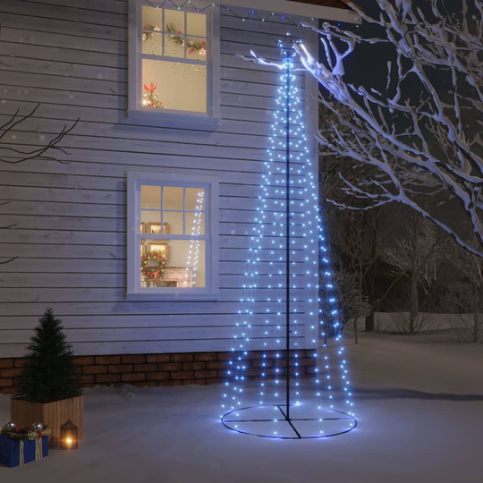 vidaXL Kartio joulukuusi 310 sinistä LED-valoa 100x300 cm