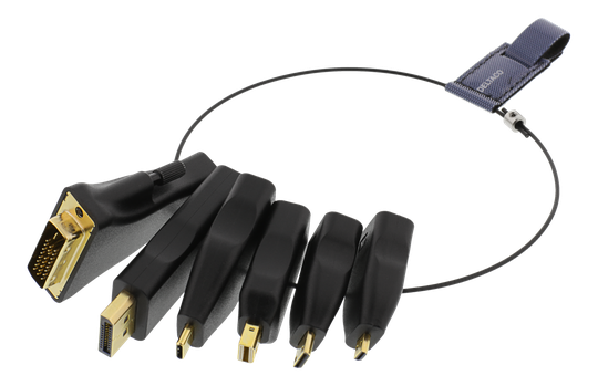 OFFICE HDMI-sovitinrengas, MDP, DP, USB-C, DVI, HDMI Mini/micro, Musta