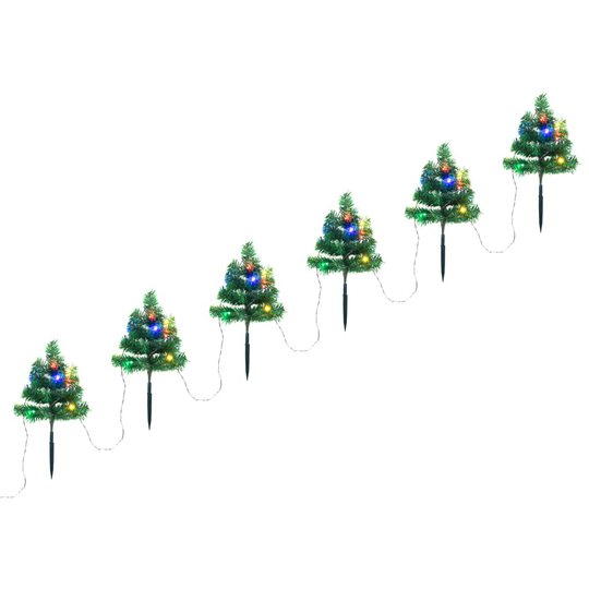 vidaXL Jouluiset kuusi polkuvalot 6 kpl monivärinen LED 45 cm PVC