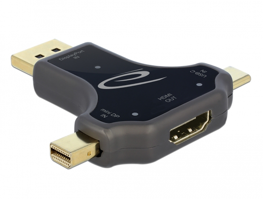 This Monitor Adapter By Delock Can Be Connected Selectively To An USB Type-C, DisplayPort Or Mini Di
