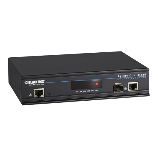 BLACK BOX AGILITY KVM-OVER-IP MATRIX, DUAL-HEAD DVI-D, USB 2.0, KVM RECEIVER