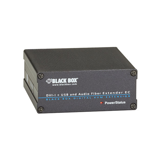 BLACK BOX FIBRE KVM EXTENDER EC – DVI, USB + OPTIONAL AUDIO - RECEIVER, MULTIMODE, DVI,VGA IN/DVI