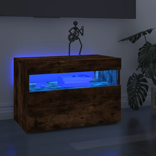 vidaXL TV-tasot 2 kpl LED-valoilla savutammi 60x35x40 cm