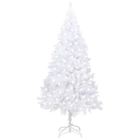 vidaXL Tekojoulukuusi LED-valot ja paksut oksat valkoinen 120 cm