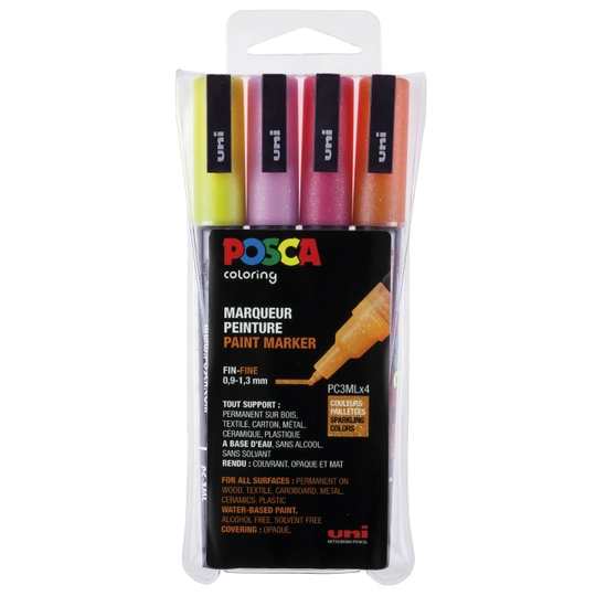 Posca Posca PC-3M Glitter Red tones 4-setti